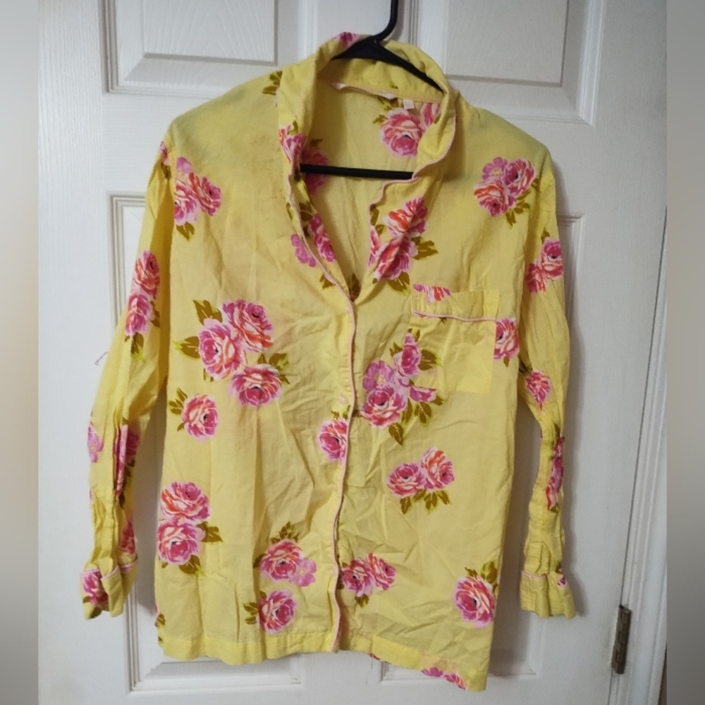 Victoria's Secret Yellow Floral Pajama Top